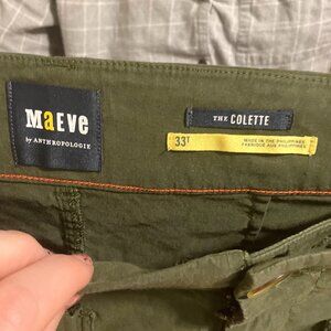 Anthropologie Maeve Colette Pant in 33T Dark Green , Wide Leg Pant